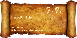 Faidt Ida névjegykártya